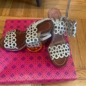 Tory Burch wedges platinum color size 7.5